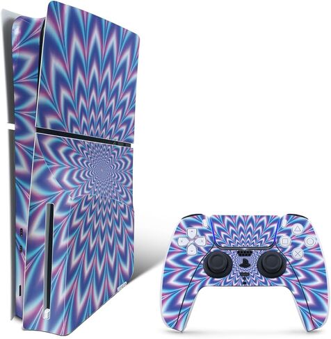 MightySkins Skin Compatible with Playstation 5 Slim Disk Edition Bundle - Black Marble Glitter | Protective, Durable, and Unique Vinyl Decal wrap Cover | Easy to Apply | Made in The USA in Kuwait