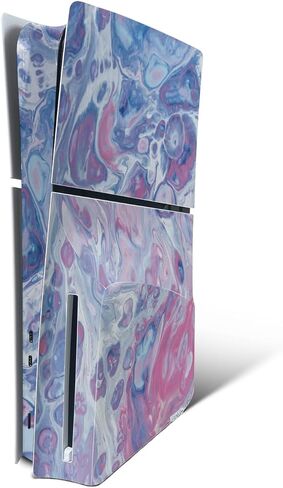 MightySkins Skin Compatible with Playstation 5 Slim Disk Edition Bundle - Black Marble Glitter | Protective, Durable, and Unique Vinyl Decal wrap Cover | Easy to Apply | Made in The USA in Kuwait