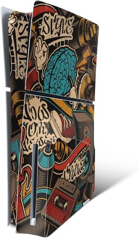 MightySkins Skin Compatible with Playstation 5 Slim Disk Edition Bundle - Black Marble Glitter | Protective, Durable, and Unique Vinyl Decal wrap Cover | Easy to Apply | Made in The USA in Kuwait