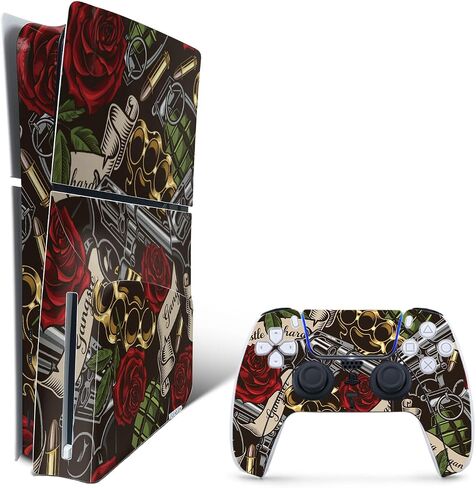 MightySkins Skin Compatible with Playstation 5 Slim Digital Edition Bundle - Pastel Mary | Protective, Durable, and Unique Vinyl Decal wrap Cover | Easy to Apply | Made in The USA in Saudi Arabia