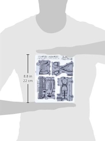 Stampers Anonymous Tim Holtz Cling Rubber Stamp Set, 7 by 8.5-Inch, Sewing Blueprint in Saudi Arabia