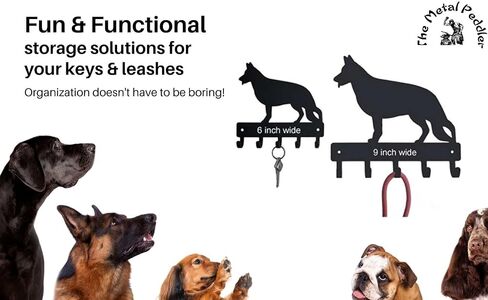 Brittany Spaniel Key Holder & Leash Hanger for Wall - Large 9 inch Wide with 5 Hooks - Made in USA in Saudi Arabia