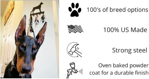 Brittany Spaniel Key Holder & Leash Hanger for Wall - Large 9 inch Wide with 5 Hooks - Made in USA in Saudi Arabia