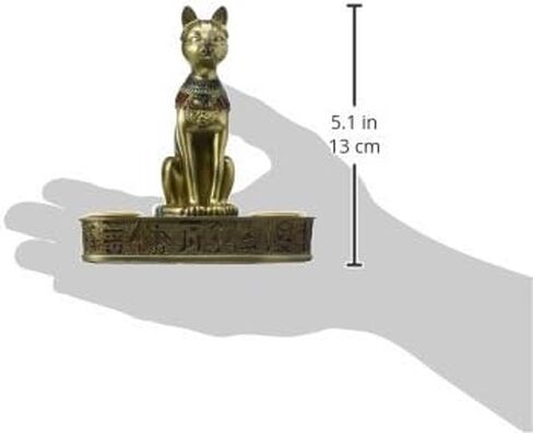 Design Toscano QL194545 Altar of the Cat Diety Bastet Egyptian Candle Holder, 4 inches wide, 5 inches tall, Handcast Polyresin, Bronze Finish in Saudi Arabia