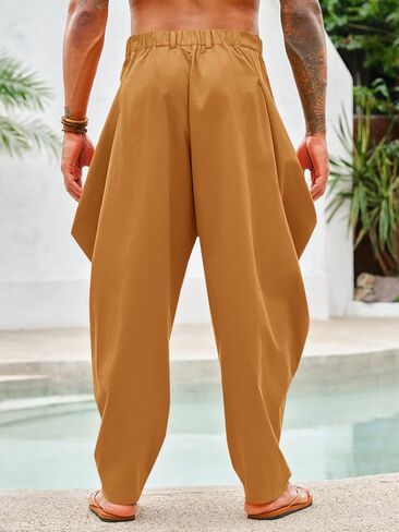 سراويل حريم رجالي من PASLTER مصنوعة من القطن واليوجا كاجوال مطوي هيبي علاء الدين للصيف in Kuwait