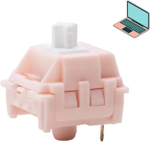 مفتاح لوحة مفاتيح باللون الوردي الرقيق مع لوحة مفاتيح الألعاب الميكانيكية، ومفتاح خطي مسبق التشحيم، ومفاتيح خطية 3 سنون 50gf (90 قطعة). in Kuwait