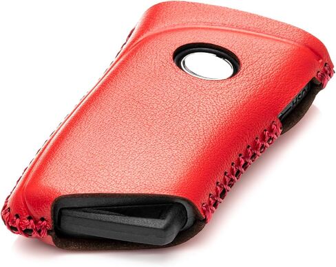 Vitodeco Genuine Leather Smart Key Fob Case Compatible with Lexus RX, Lexus ES, Lexus UX, Lexus NX, Lexus GX, Lexus LX, Lexus TX (4-Button, Black/Red) in Kuwait