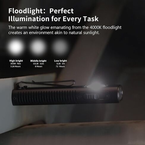 TrustFire Mini X3 Rechargeable EDC Flashlight with White Light, Flood Light, UV and Green Beam, 1050 Lumens Portable Flat Flashlights, Fourfold Light Sources Pocket Lights for Emergency (Black) in Saudi Arabia