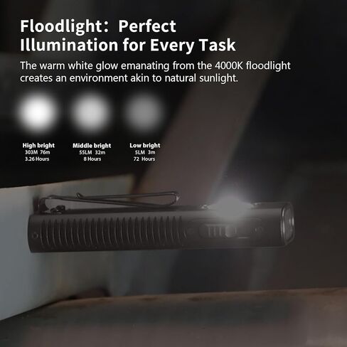 TrustFire Mini X3 Rechargeable EDC Flashlight with White Light, Flood Light, UV and Green Beam, 1050 Lumens Portable Flat Flashlights, Fourfold Light Sources Pocket Lights for Emergency (Black) in Kuwait
