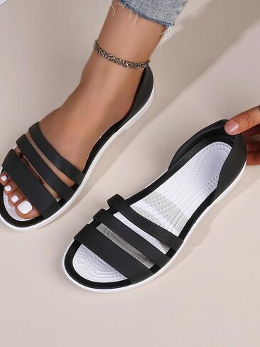 SweatyRocks Women's Casual Open Toe Sandals Strappy Warp Outdoor Slides Slippers in Saudi Arabia