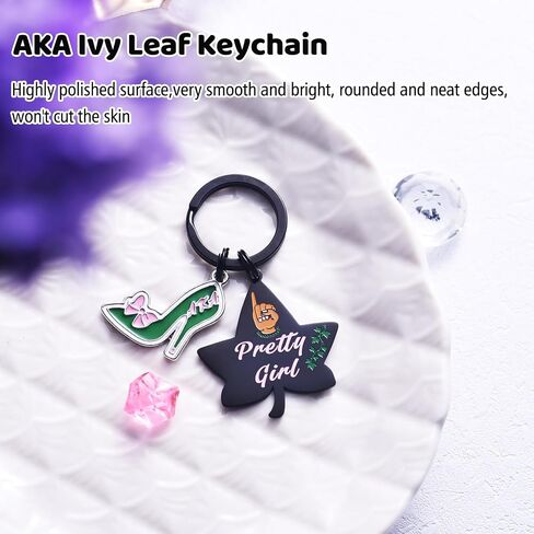 1908 Aka Sorority Keychain Ivy Leaf Keyrings Aka Sorority Gifts for Women Girls Sorority Paraphernalia Gifts in Saudi Arabia