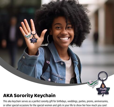 1908 Aka Sorority Keychain Ivy Leaf Keyrings Aka Sorority Gifts for Women Girls Sorority Paraphernalia Gifts in Saudi Arabia