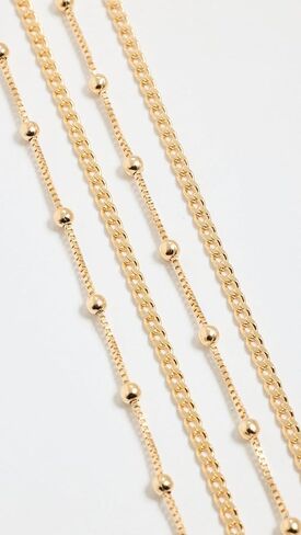 By Adina Eden Women's Cuban X Beaded Ball Double Chain Necklace in Kuwait