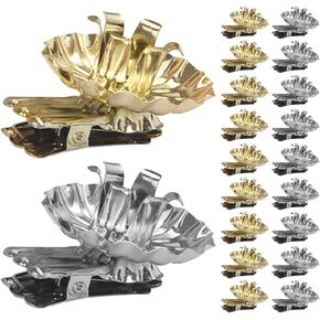 Garneck 20pcs Candle Light Holder Clip Candlestick Holder Clips Christmas Tree Candle Clips Flower Shape Candle Clips Xmas Candlestick Clip Taper Candles Metal Candle Holders Dining Table