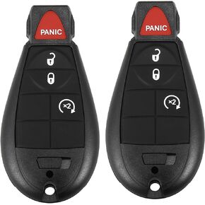 X AUTOHAUX 2pcs GQ4-53T 433Mhz Replacement Keyless Entry Remote Car Key Fob for Jeep Cherokee 2014-2023 4 Buttons with Door Key NO.68105083AG/68508732AA