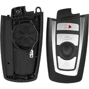 X AUTOHAUX 4 Button Replacement Keyless Entry Remote Control Key Fob Case Cover for BMW 1 2 3 4 5 6 7 Series X3 M2 F Series 235ix 320 E90 E92 E93 X5 F10 F20 F30 F40 No Chip Black