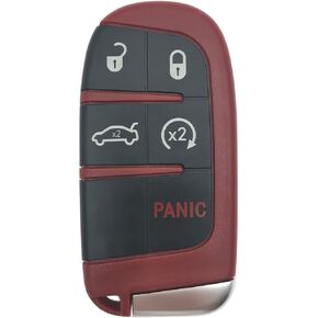 Replacement Key Fob Cover fit for Jeep Grand Cherokee Dodge Challenger Charger Dart Durango Journey Chrysler 300 Keyless Entry Remote Control Car Key Fob Case Housing (1)
