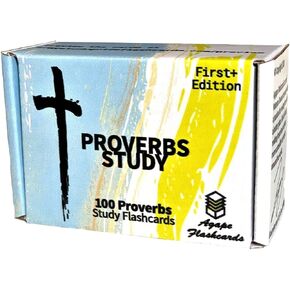 Agape Flashcards- Proverbs Study Flashcards: 100 of The Most Important Proverbs from The Bible | Pack of 100 Proverbs Study Flashcards | Perfect for Memorizing Proverbs Verses | Made in USA | English
