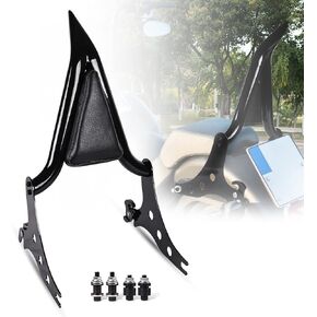 Motorcycle Sissy Bar Fit for Harley Fat Boy Lo FLSTFB 2010-2017 for Cross Bones Softail Night Train Detachable Passenger Backrest Rear Pad (Black)