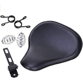YIBO Motorcycle 13" Cushion Softail Spring Bracket Seat for H-arley S-uzuki Bobber-Black