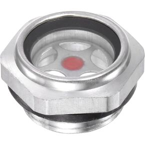 uxcell Air Compressor Oil Level Gauge Sight Glass G1-1/2 Male Threaded Aluminum Liquid Indicator Sight Window