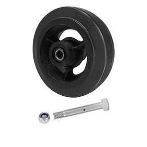 Caster Wheels 4" Replacement Casters, Rubber on Cast Iron Trailer Jack Wheel - 400 Lbs Per Wheels, Industrial Casters for Cart Furniture Workbench