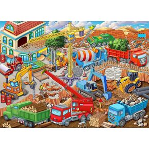 Puzzles for Kids Ages 4-8 6-8 8-10 Year Old - Busy Engineering Vehicle - 100 Pieces Jigsaw Puzzle for Kids 100 Piece Puzzle for Adults Learning Educational Puzzles for Boys Girls
