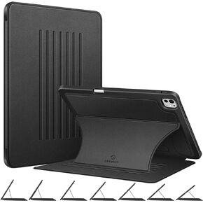 Fintie Magnetic Stand Case for iPad Pro 13-inch (M4) 2024 - Multiple Angles Shockproof Rugged Soft TPU Cover with Pencil Holder, Auto Sleep/Wake, Black
