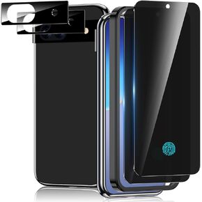 [2+2 Pack] for Google Pixel 8A Privacy Screen Protector and Camera Lens Protector, Anti-Spy, Fingerprint Unlock, Easy Installation, Pixel 8A Screen Protector Tempered Glass