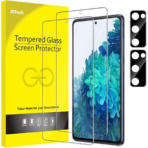 JETech Screen Protector for Samsung Galaxy S20 FE 6.5-Inch with Camera Lens Protector, Tempered Glass Film, Fingerprint ID Compatible, HD Clear, 2-Pack Each