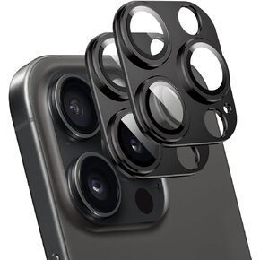 T Tersely (2 Pack) Designed for iPhone 14 Pro/iPhone 14 Pro Max Camera Lens Protector,Alloy Metal Camera protector with Tempered Glass Screen Protector Accessories,Scratch Resistant,Easy to Install (Black)