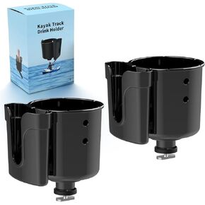 2Pcs Multifunctional Kayak Cup Holder, Phone Holder, Fishing Tool and Lures Storage, Kayak Bottle Holder Drink Holder, Kyak Fishing Accessoires, Kayak Track Mount Install