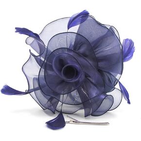 ACTLATI Fascinator Hat for Women Feathers Mesh Flower Hair Clip Tea Party Wedding Cocktail 20s Flapper Headpiece