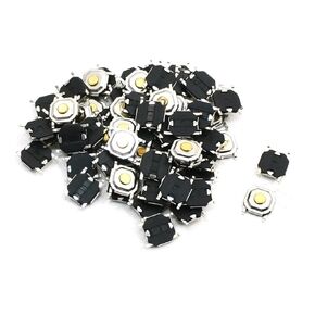 uxcell 68pcs Surface Mounted Devices SMT 4-Terminal Momentary Push Button Tactile Switch, 5 mm x 5 mm x 1.5 mm