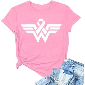 Breast Cancer Shirts for Women Support Squad Pink Ribbon Breast Cancer Awareness Top Short Sleeve Fall Tee Shirts