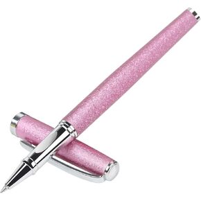 Nice pens,luxury pen with cace,fancy pens Ballpoint Pen Smooth writing experience stylish design effortless writing executive pen-Gift Box with 0.5mm Black Extra 2 Refill (Pink)