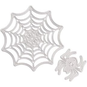 EXCEART Spider Web Cutting Dies 1Pcs Halloween Spider Web Pattern Embossing Cut Stencil Carbon Steel Cutting Template Mould