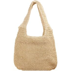 Straw Beach Bag for Women Summer Woven Handmade Handbag Shoulder Bag