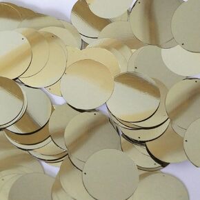 30mm Round Sequin Paillettes Metallic Gold Loose Sequins for Embroidery, Applique, Arts, Crafts, and