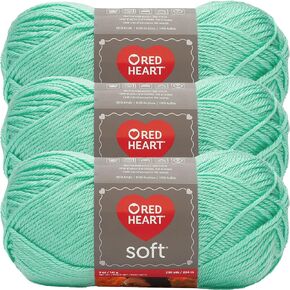 Red Heart Soft Yarn Bulk Buy (3-Pack) Minty E728-4620