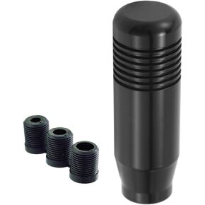 Lunsom Short Weighted Shifter Knob, Aluminum Alloy Shifter Head Lever Shifting Handle Car Gear Stick Knobs with 3 Adapters Fit Most Auto Manual Transmission Vehicle