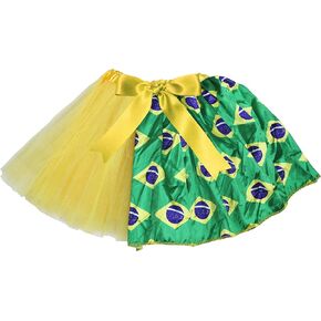 Petitebella Brazil Theme Girl Tulle Tutu 1-10y