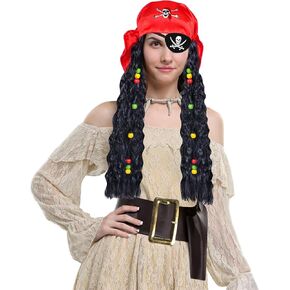 قبعة حفلات القراصنة من D-Fokes، مجموعة إكسسوارات القراصنة المضحكة، ملحقات رقعة العين لحجاب القراصنة المستعار، ملحقات القراصنة للنساء والرجال البالغين، أزياء القراصنة للهالوين، والحفلات التنكرية، والحفلات التنكرية in Kuwait