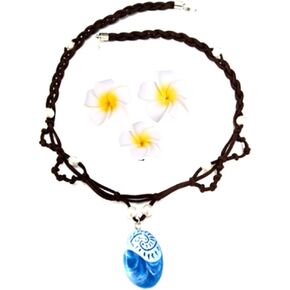 Princess Skirts Cute Hair Clips Necklace Toddler Kids Mo ana Necklace and Yellow Flower Hairpin Dressing Accessories, with Dress Christmas Costumes Set Gift (Only Flowers and Necklace)