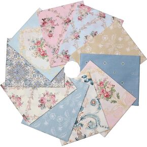 Hanjunzhao 10pcs Fat Quarters Fabric Bundles -Print Cartoon Bird and Floral Precut Cotton Fabric- for Quilting, Sewing Project, Patchwork, DIY Crafts -18 x 22 inches