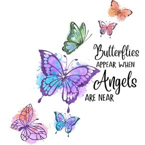 Fabric Panel 8"x8" Memoriam Memory Butterflies 100% Cotton Quilting Panel Square AM1578