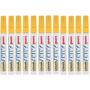 Uni-Ball 489371 Paint Marker Bullet Tip Medium Point Px20 Line Width 2.2-2.8mm Yellow Ref 9001926 [Pack 12]