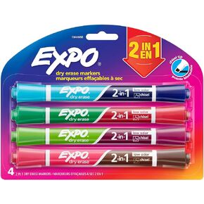 EXPO 1944656 2-in-1 Dry Erase Markers
