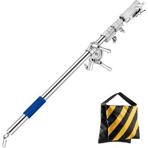 Prefessional Extension Boom Arm Bar with Work Platform for Photography C Stand and Light Stand,Pro Heavy Duty Crossbar Holding Arm for Softbox,Studio Strobe,Monolight,LED Video Light,Reflector