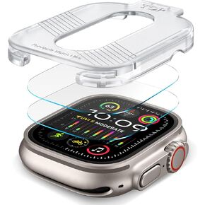 Adorve 2 Pack واقي شاشة لـ Apple Watch Ultra 2 / Ultra 49mm، طبقة من الزجاج المقوى 9H مع مجموعة تثبيت المحاذاة التلقائية لـ iWatch Ultra، مضادة للخدش، عالية الوضوح، حساسة للمس in Kuwait